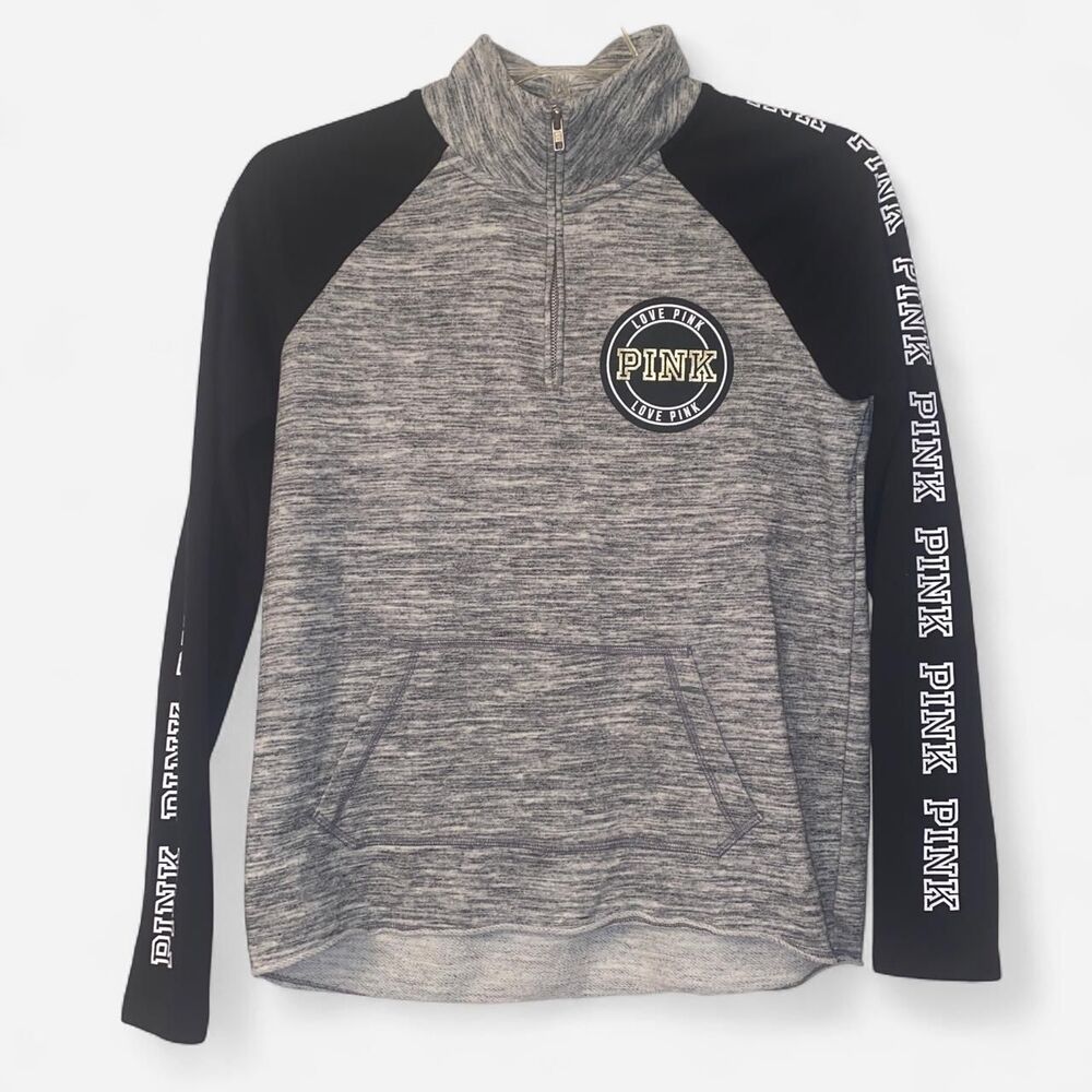 Victoria-s-secret Women's Grey and Black Sweatshirt